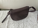 裘真头层植鞣牛皮休闲马鞍包复古简约单肩斜挎包女真皮小包 咖啡色 实拍图