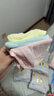 全棉时代婴儿口水巾儿童水洗纱布小毛巾洗脸礼盒4条装 粉蓝黄绿25×25cm 实拍图