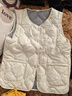 秋冬轻薄上衣棉马甲背心宽松新款大码女装保暖外穿显瘦内搭马夹女 米白色 【条纹内里】 3XL 【建议110-125斤】 实拍图