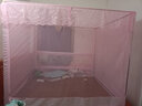 富俪姿家用蚊帐三开门拉链u型回形无底坐床式拆洗方便 粉红色【配防滑绳】回形无底 配1.8m床【长1.95宽1.8高1.6】 实拍图