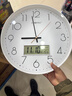 康巴丝（Compas）挂钟客厅钟表石英钟表挂墙时钟日历挂表 C3219AY纯洁白 35cm 实拍图