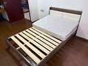 澹雅 床 实木床双人床软包床现代简约欧式轻奢储物主卧大床 床+10cm椰棕床垫 1.35m*2.0m 实拍图