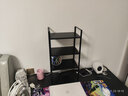 蔓斯菲尔电竞风桌面置物架桌上书架电脑桌收纳储物架宿舍分层架简易小书柜 三层 芝麻黑+黑架30*20 铁艺框架 实拍图