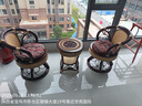 窦州藤真藤藤椅三件套阳台桌椅组合室内实木靠背单人休闲小腾椅旋转藤椅 分色藤转椅三件套+50几+坐垫玻璃 天然真藤转椅子 实拍图