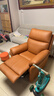 左右沙发功能皮感科技布单人沙发单椅DZY6010 暮光橙31055 实拍图