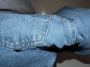 优衣库女装男装宽松廓形牛仔裤/弯刀镰刀裤子25秋冬新款479000 67 海蓝色 25 /160/64A 实拍图
