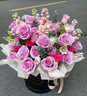 冉子花坊鲜花速递粉玫瑰抱抱桶向日葵花篮生日礼物送女友爱人同城配送 爱的抱抱紫色 实拍图