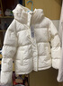 雪中飞抽绳连帽羽绒服女装冬季通勤居家百搭款鸭绒保暖松紧羽绒外套衣服 米白 S (155) 晒单实拍图