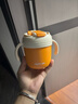 taoqibaby儿童重力球牛奶杯吸管杯喝奶杯带刻度可加热宝宝不锈钢水杯学饮杯 实拍图