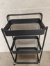 四季沐歌免安装厨房置物落地架移动小推车零食收纳架锅架蔬菜架多层储物架 扶手款【折叠打开即用】三层耀黑 实拍图