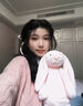 Jellycat害羞粉色邦尼兔动物毛绒玩偶安抚公仔娃娃圣诞节生日礼物 粉红色 H31 X W12 CM 实拍图