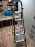 杜邦（DU PONT）梯子家用折叠铝合金梯加厚人字梯登高梯爬步安全梯扶梯楼银色5步 实拍图