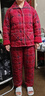 多俏美纯棉夹棉睡衣女加厚保暖加棉袄全棉冬天大码红色家居服本命年套装 TG66046|女套装 M 实拍图