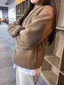 班尼路（Baleno）S&K系列加绒短款开衫外套女2025年秋冬女装新款小香风保暖上衣 咖#纯色 S 【舒适保暖】 实拍图