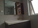 朗斯曼岩板无缝一体台盆浴室柜组合实木卫生间智能洗脸洗手台盆柜卫浴 90cm普通玻璃镜柜+岩板陶瓷盆 实拍图