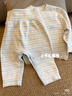 七采雏菊【裤腿可开】春秋婴儿套装纯棉新生儿贴身衣服偏襟宝宝秋衣裤打底 卡其色 常规 卡其花丛兔-偏扣套装 80 （19-23斤合适） 实拍图