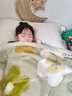 浪莎（langsha）拉舍尔儿童小毛毯冬季加厚加绒保暖幼儿园午睡盖毯被子单人午休毯 爱心萌宝【双层加厚 速热保暖】 100x120cm【重约1.5斤】 实拍图