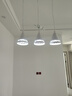 雷士（NVC）雷士照明LED餐吊灯餐厅吧台灯具现代简约铁艺三头吊灯 白色 实拍图