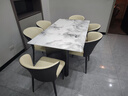 繁简先生轻奢大理石餐桌天然超晶石高端餐桌椅子全套小户型奢石方桌吃饭桌 水墨玉桌面-黑钛镜面框架【大蝴蝶椅】 1.6米 一桌六椅 实拍图