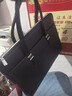 北狐真皮男士手提包手拿头层牛皮大容量包包纯皮商务简约单肩斜挎包休 黑色1803纯皮 实拍图
