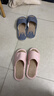 洁丽雅【2双装】亚麻拖鞋女夏季室内家居防滑静音情侣春秋凉拖男四季 粉色+蓝色 38-39 女+42-43男 实拍图