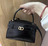 CHARLES&KEITH鳄鱼纹凯莉包手提斜挎婚包包女包生日礼物CK2-50270880-1 Black黑色 S 实拍图