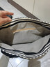 鹏境2025新款帆布手提单肩包包女时尚条纹大容量购物袋休闲通勤托特包 飘带条纹【经典黑】 实拍图