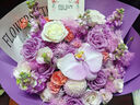 艾斯维娜鲜花速递向日葵混搭花束生日礼物全国同城配送 紫玫瑰混搭花束 实拍图