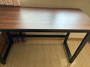 馨美凯电脑桌台式家用简易书桌办公桌简约现代工作台租房卧室学习写字桌 【单桌1.6cm厚桌面】黑架+深胡桃 长120cm*宽50cm*高74cm 实拍图