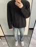 班尼路（Baleno）长袖t恤男春秋季基础款纯色圆领男士打底衫宽松纯棉上衣男女同款 实拍图