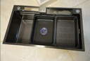 JOMOW九牧王洗菜盆5MM厚瀑布飞雨厨房水槽大单槽304不锈钢洗菜池 60*45cm枪灰色(飞雨瀑布) 抽拉飞雨套餐+台控下水+洗杯器+净水龙头 实拍图