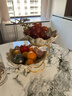 蕊顺双层水果盘欧式果盘客厅家用零食盘下午茶点心架创意糖果盘 新款 欧式大理石纹果盘 实拍图