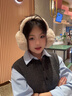音享帝 UMUSICVAN正品新款冬季头戴蓝牙耳机毛绒耳罩无线耳机耳麦骑行通勤跑步游戏运动保暖手机通用 保暖时尚耳罩|米色 |无蓝牙 实拍图