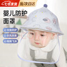 纪奈落婴儿防护面罩新生儿防护帽防飞沫隔离面罩宝宝遮阳儿童渔夫帽 粉云朵拉链款 【42CM：0-3个月】 实拍图