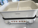 美的（Midea）电火锅 鸳鸯锅 火锅专用锅超薄钛陶速沸分体式0氟6.5L电煮锅电热锅多功能锅HGS3322R1 实拍图