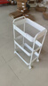 甄严选推车置物架落地多层收纳架宿舍移动零食架厨房架子铁艺带轮储物架 【加厚碳钢】三层白色送滑轮 实拍图