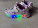 泰兰尼斯冬季儿童运动鞋男女童可控开关闪灯鞋加绒保暖棉鞋粉/紫27 实拍图