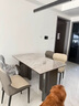 优蒂斯国补意式简约现代黑色岩板餐桌椅组合长方形桌子复古小户型饭桌 餐桌+4娃娃椅 1.4米 实拍图