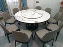 趣岚高端轻奢岩板餐桌家用多尺寸实木餐桌客厅大圆桌实木餐厅吃饭桌椅 黑檀色框架无电磁炉款 下单请备注岩板颜色 1.3米 单桌【送转盘】六张八角椅 实拍图