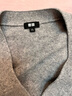 优衣库男装女装柔软绵羊毛V领针织开衫/毛衣毛衫外套25新款478547 04 烟灰色 XL /180/108B 实拍图