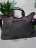 墨一男士帆布手提包休闲单肩斜挎包背包男轻便通勤电脑包大容量公文包 灰黑色加大号 实拍图