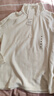 优衣库女装HEATTECH弹力摇粒绒半拉链套头衫/打底衫479693 01 乳白色 M /160/84A 实拍图