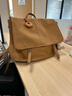 裘真【宋佳同款】植鞣羊皮信使双肩包大容量上班通勤休闲背包新款 大象灰-大号 实拍图