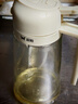 双枪油壶喷油壶 倒油喷油一体食用油玻璃油壶厨房家用不挂油 奶油白 实拍图