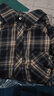 三彩2025秋季新款格纹衬衫宽松中长款衬衣开衫翻领休闲复古M 藏青色格纹 M 160/84A 实拍图