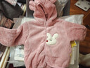 嘟嘟家宝宝毛绒外套秋季儿童卡通连帽外衫秋款男童加绒上衣秋装女童外衣 粉色 100 实拍图