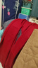 红豆（Hodo）100%纯羊毛围巾女士秋冬季加厚中国红色送妈妈女友生日礼物 实拍图