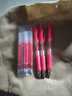 按动式中性笔教师用红笔子弹头老师改作业学生标记重点圆珠笔水笔 红色(按动中性笔) 3支笔+10支笔芯 实拍图