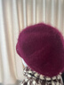 恒源祥 帽子冬季女中老年人加厚帽子围巾套装保暖兔毛妈妈帽新年礼物 【晶钻绒球款】酒红色 帽子礼盒装 实拍图