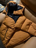 黑冰户外鹅绒700蓬防风防水厚款活帽拼色男女款羽绒服FAF8536 男款-黑棕 M 实拍图